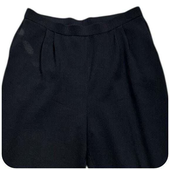 ST. JOHN Basics Santana Knit Dress Pants Wool Blend Knit Black Women's Size 12 - Picture 5 of 9